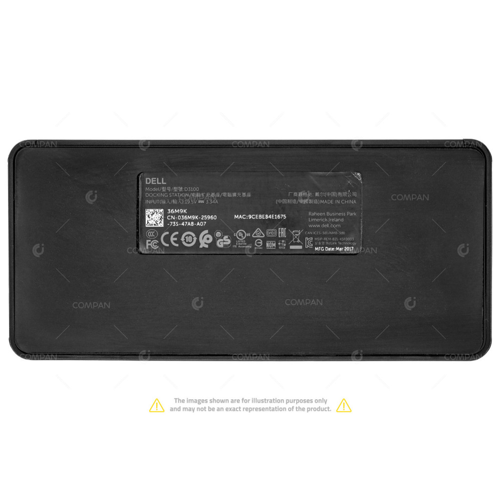 36M9K  DELL USB 3.0 19.5V 3.34A DOCKING STATION